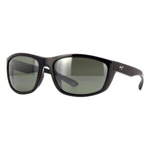 New MAUI JIM Nuu Landing Black Polarised Wraparound 869 02 Sunglasses Women